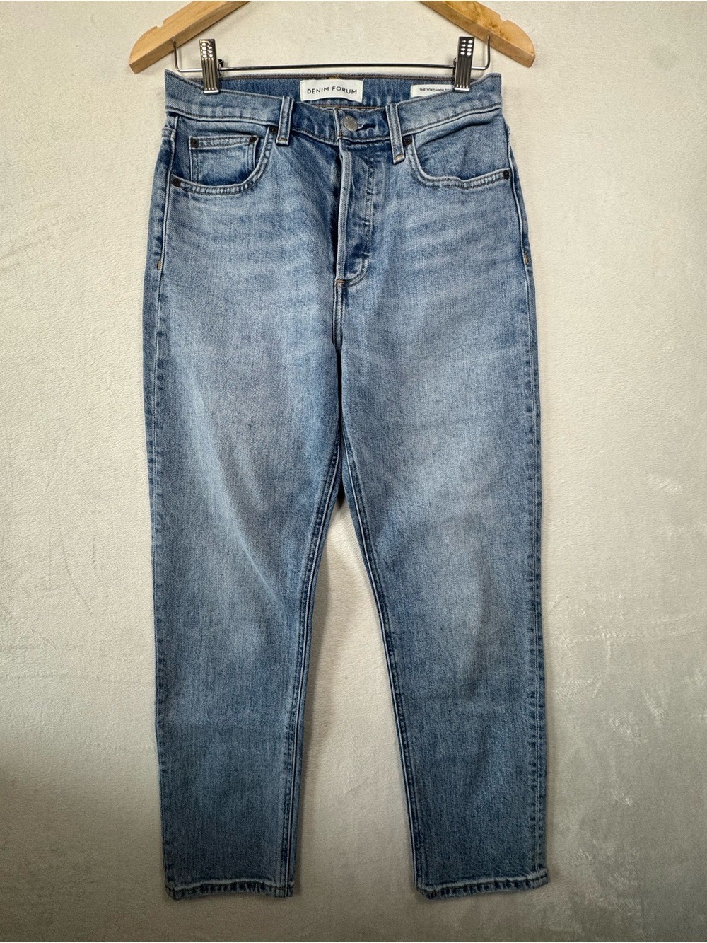 Denim Forum The Yoko High Rise Slim 26L Medium Wash Cropped Ankle Jeans size 28